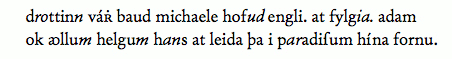 Diplomatic rendering
of the example text in fig. 3.2 (in Andron).