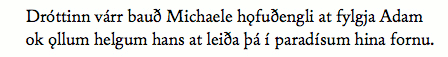 Normalised rendering
of the example text in fig. 3.2 (in Andron).
