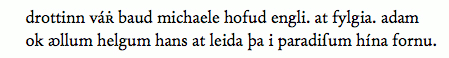 Text example from Niðrstigningar saga in AM 233a fol, 28v, l. 1-2 (cf. ch. 3.2 above).